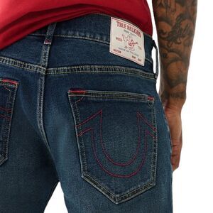 True Religion Men's Ricky Big T Straght Cut Off Stretch Denim Jean Shorts